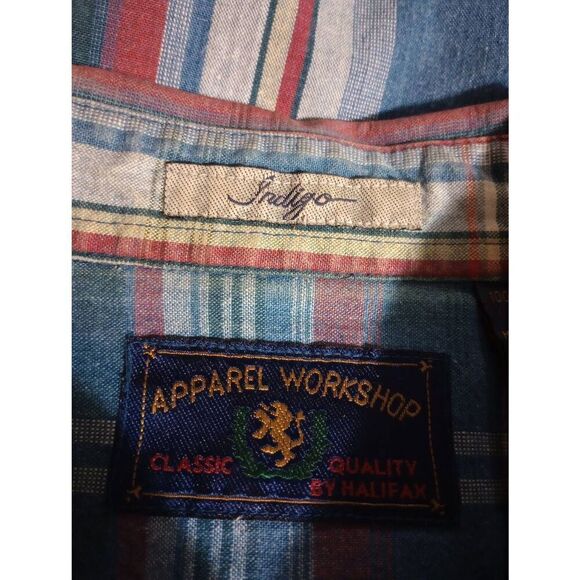 Apparel Workshop Shirt Men's Large Chambray Button Front Short Sleeve - Picture 4 of 6